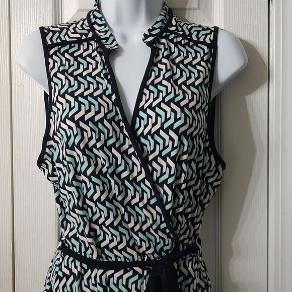 Monteau  mint green navy white summer party graduation dress Sz XL - Picture 3 of 6